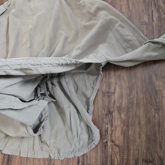 Go> by GoSilk Washable Silk Blend Hooded Jacket Open-Side Utility Anorak Olive - Picture 13 of 16